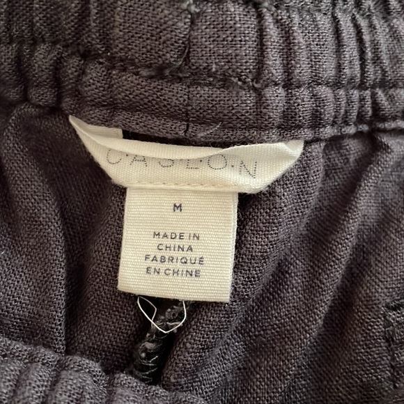 Grey Linen Drawstring Shorts - Picture 2 of 6